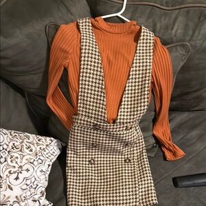 Orange and Brown Kids Casual Dress